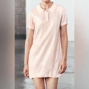Zara short knit sequin polo dress